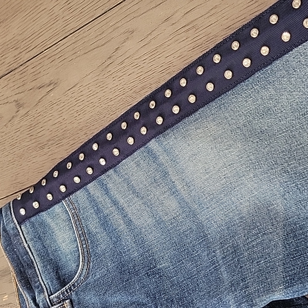 Veronica Beard "Ines" Rhinestones Girlfriend Side Crop Jeans Size 25 - Picture 13 of 16